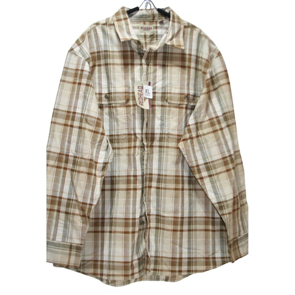 Cabelas RedHead Rock Creek Ripstop Plaid‎ Shirt Mens XL Brown Tan NWT Outdoors